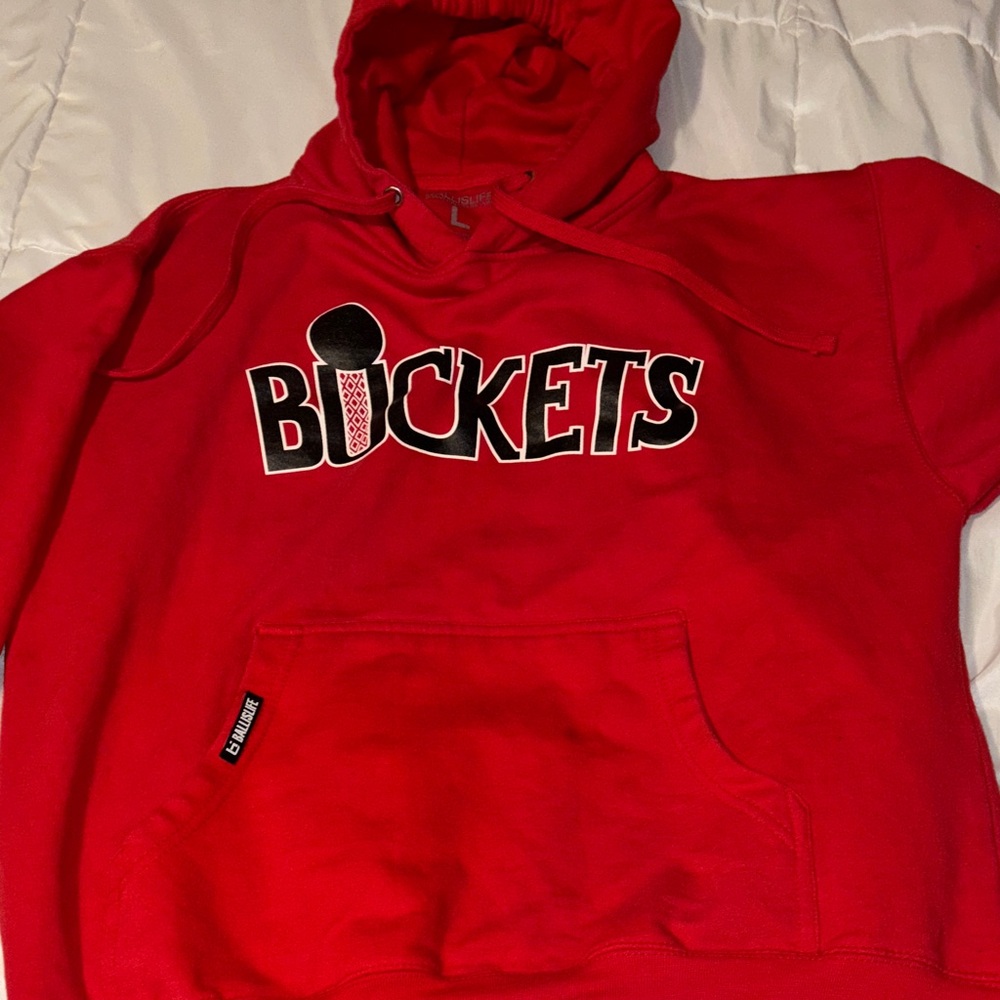 Red "Buckets" Graphic Hoodie